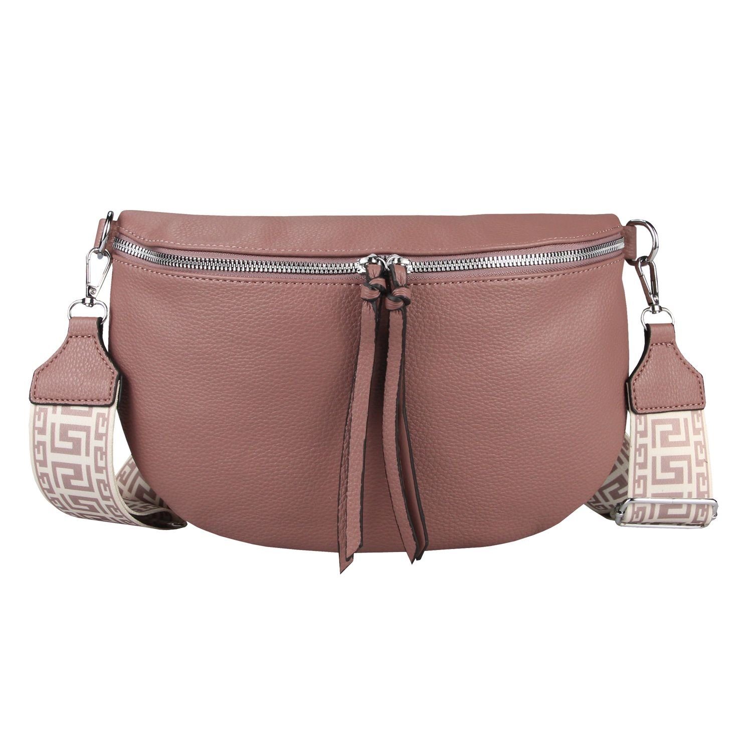 ITALYSHOP24 Bauchtasche Damen Brusttasche Gürteltasche CrossBody, Schultertasche, CrossOver, Umhängetasche, Hüfttasche