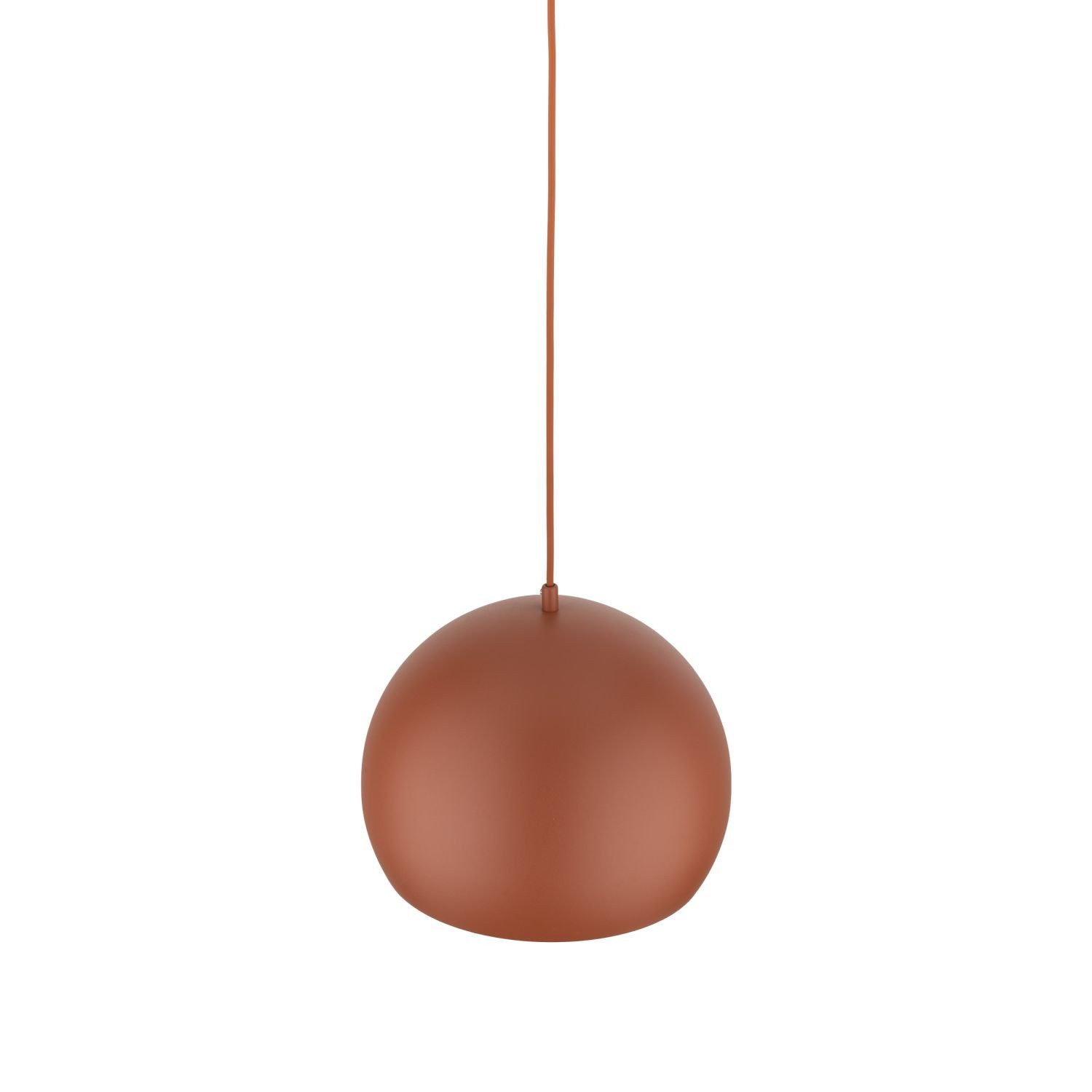 Licht-Erlebnisse Pendelleuchte ADAM, ohne Leuchtmittel, Rot Metall rund Ø 27cm klein verstellbar E27 Kugel Retro
