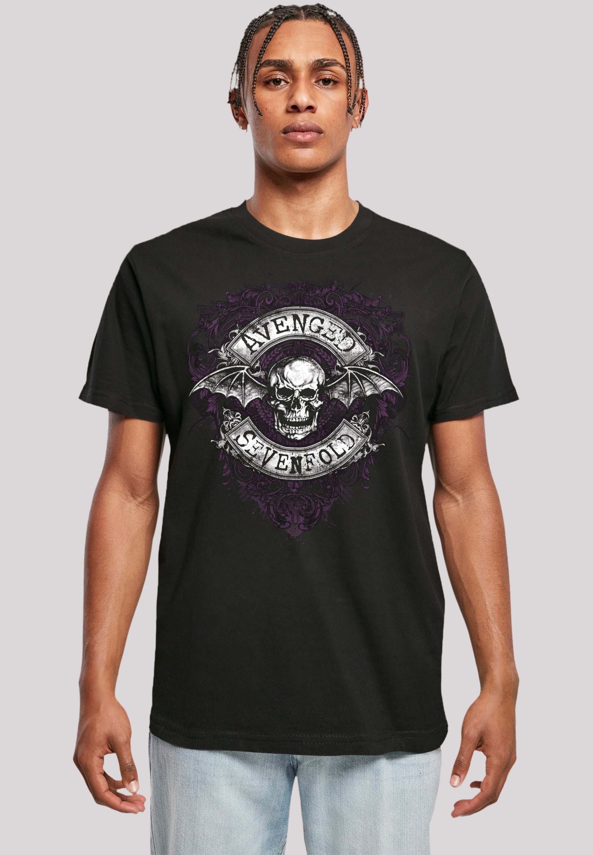Qualität, Rock-Musik Band T-Shirt Sevenfold Avenged Metal Bat Band, F4NT4STIC Premium Rock Flourish