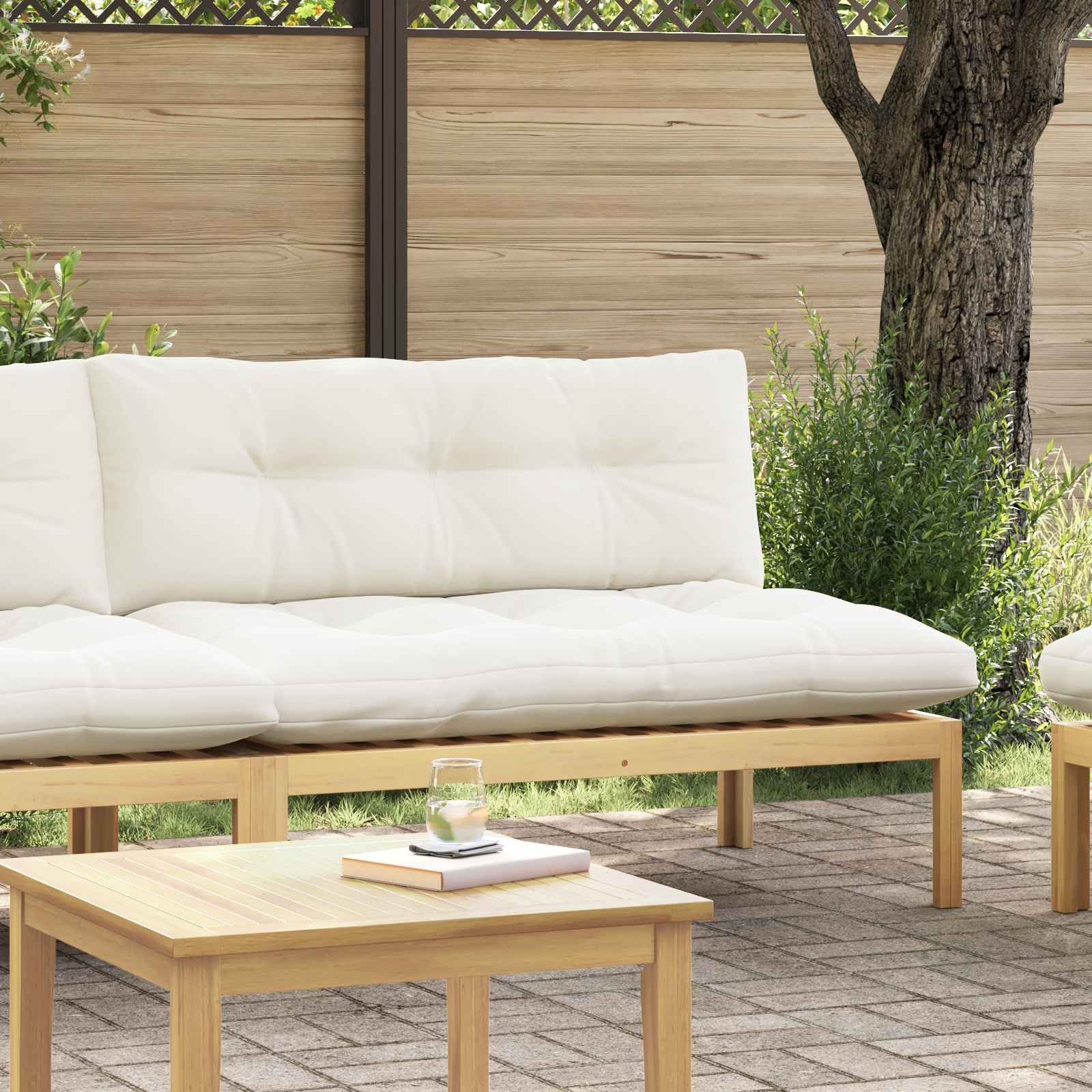 vidaXL Sofaelement Mittelsofa Einheit Helles und cremeweiß 120 x 80 x 82 cm (1 St)