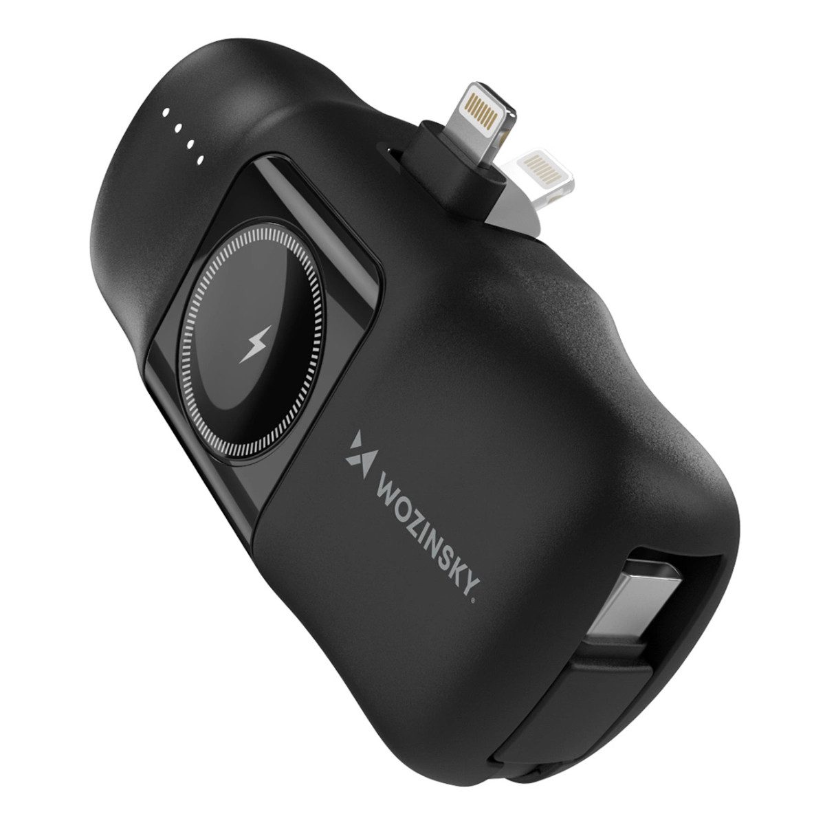 Wozinsky WF16-YLS Mini Powerbank 5000 mAh (5 V), kompatibel mit Apple Watch, induktives Laden, Mehrfachanschluss