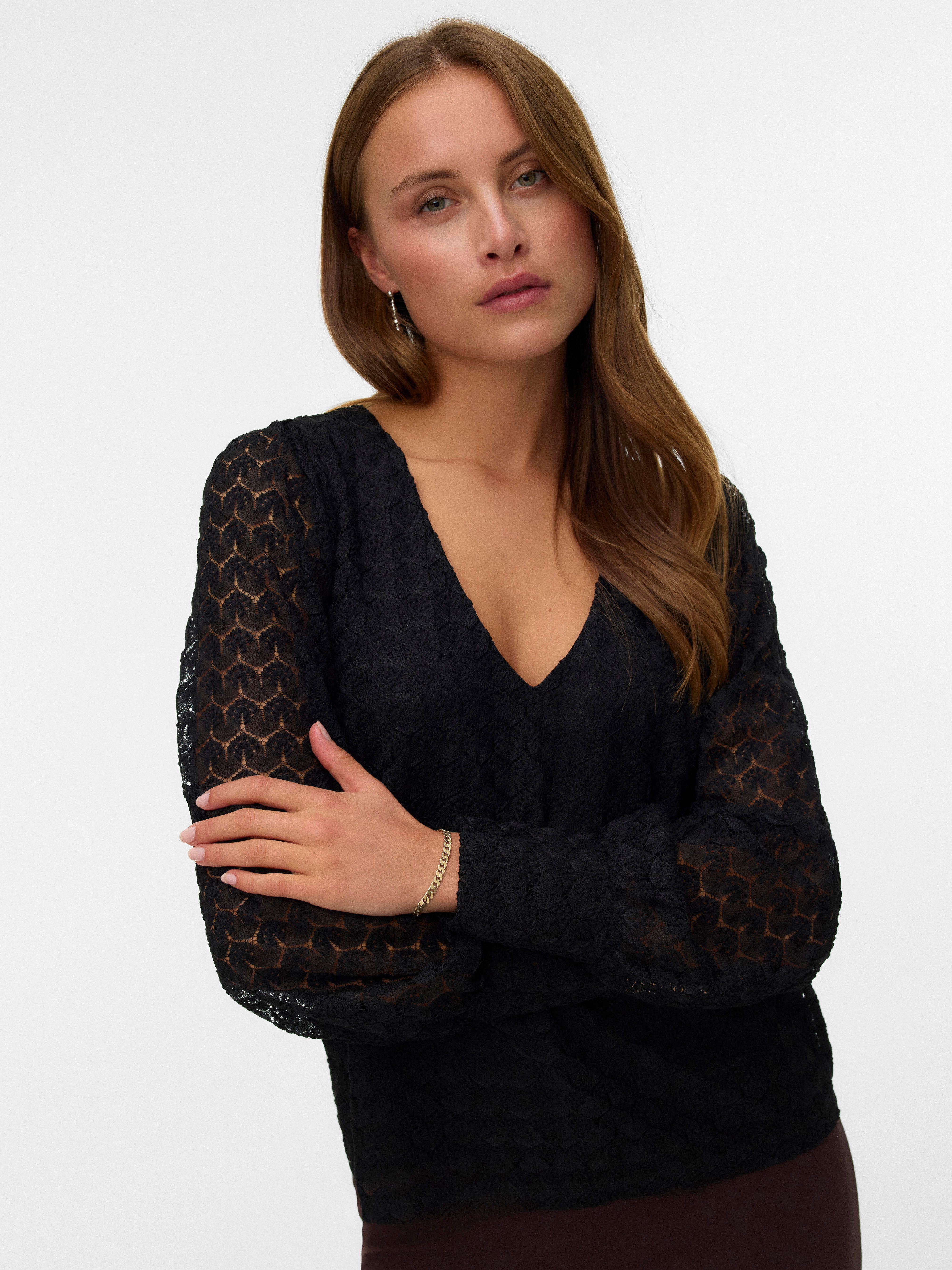 Vero Moda Langarmshirt VMBECCA LS V-NECK günstig online kaufen