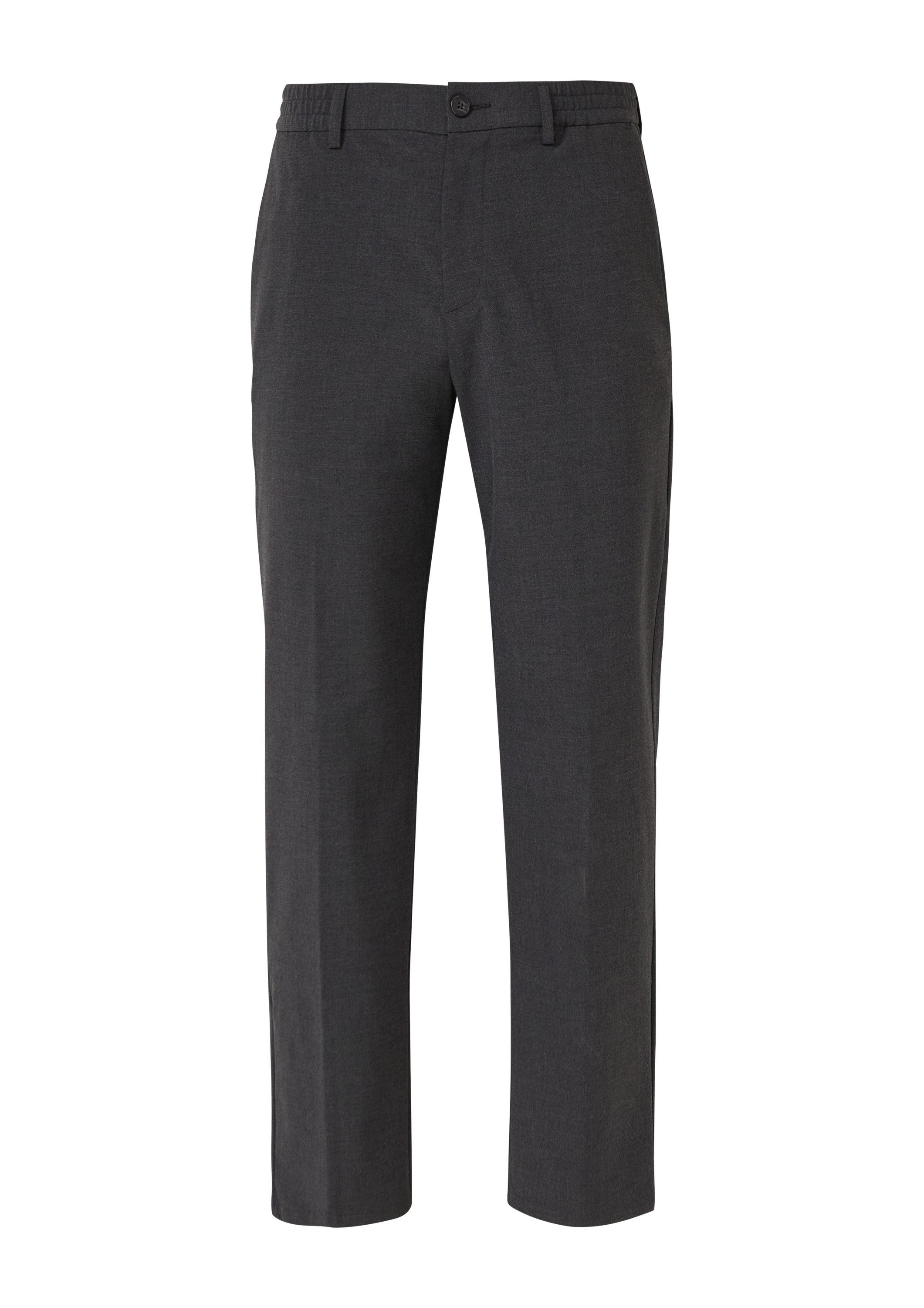 s.Oliver Chinos Hose Wide-Leg-Hose mit Elastikbund aus meliertem Stretch-Gewebe