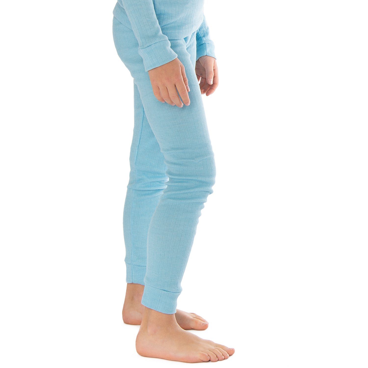 Thermounterhose Unterhose Hellblau (2-St) Kinder Thermounterwäsche cuddle Snake Black