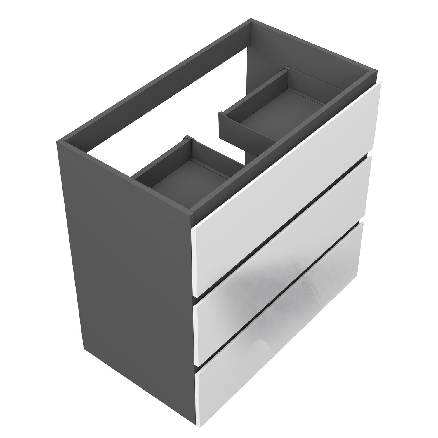duschspa Waschtisch Hängeschrank mit drei Schubladen Unterschrank Badschrank, mit Schrankfüße, 80 / 100cm breit