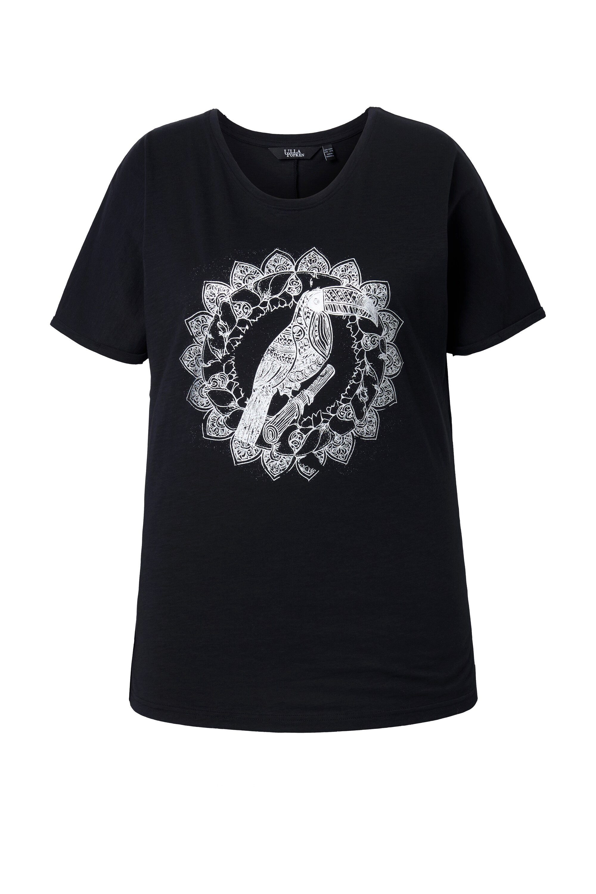 T-Shirt T-Shirt Metallic-Tiermandala V-Ausschnitt Halbarm