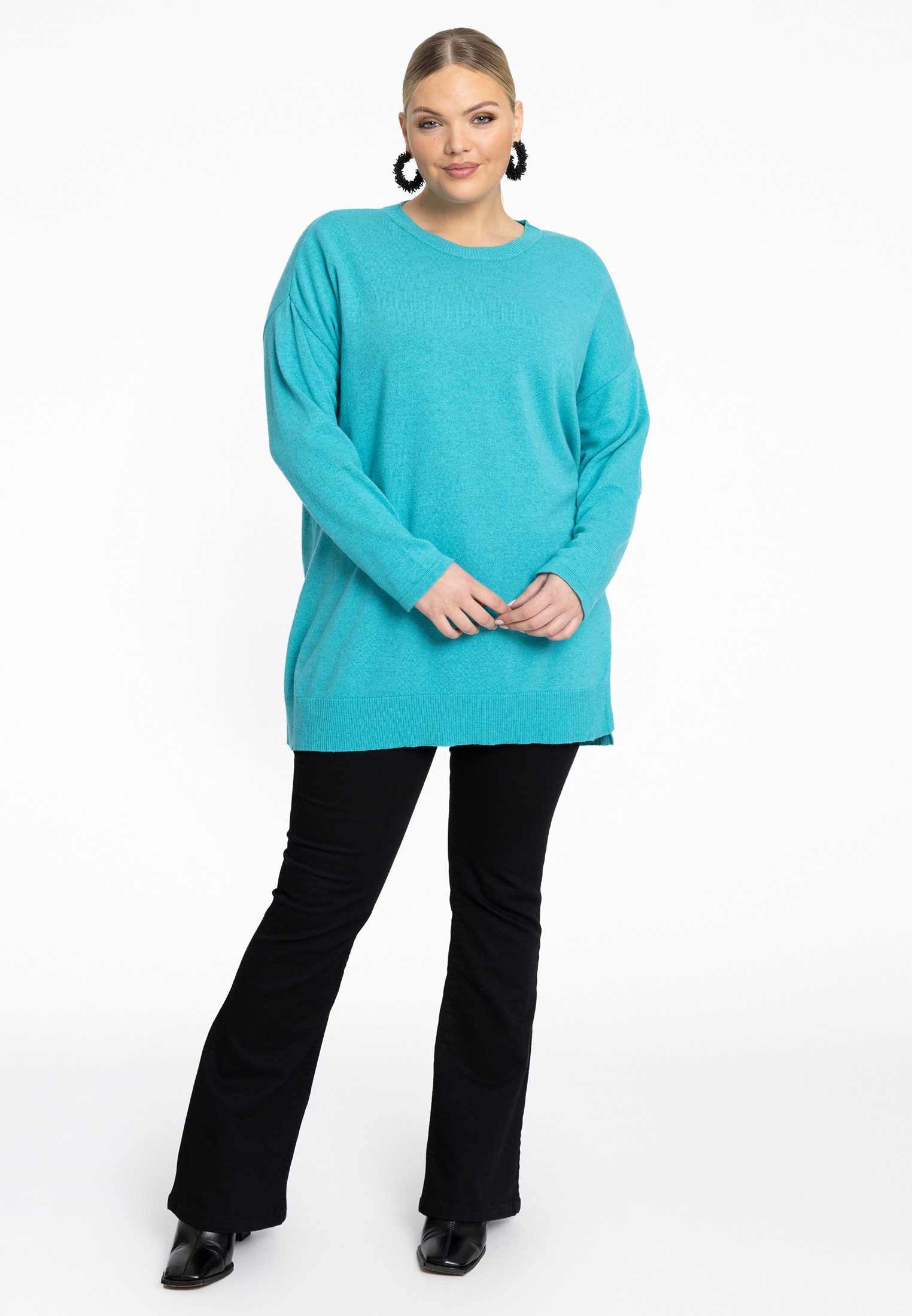 Strickpullover Long Pulli Damen Longpullover Damen Pullover 42