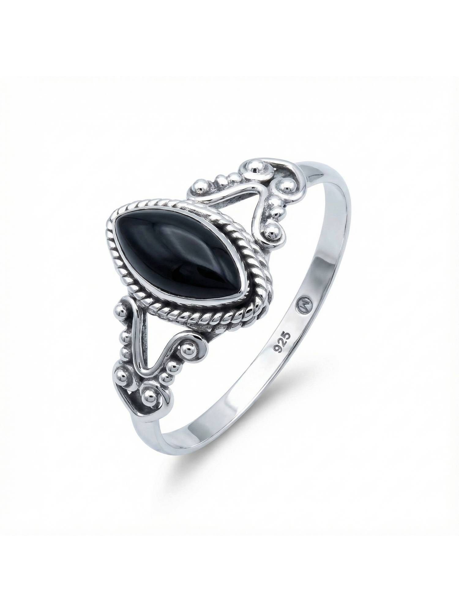 Silberring NOBALA aus 925 Silber mit Onyx