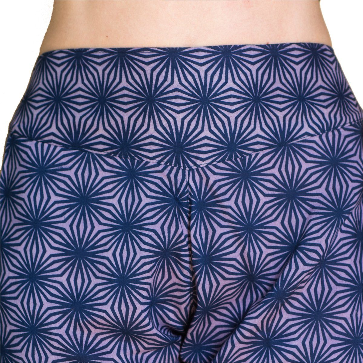 Sommerhose japanischen Damenhose Carrot 100% geometrix mit Geometrie Pants Stoffhose blau aus Baumwolle PANASIAM LilyAsanoha bedruckt heiliger oder bequeme Mustern