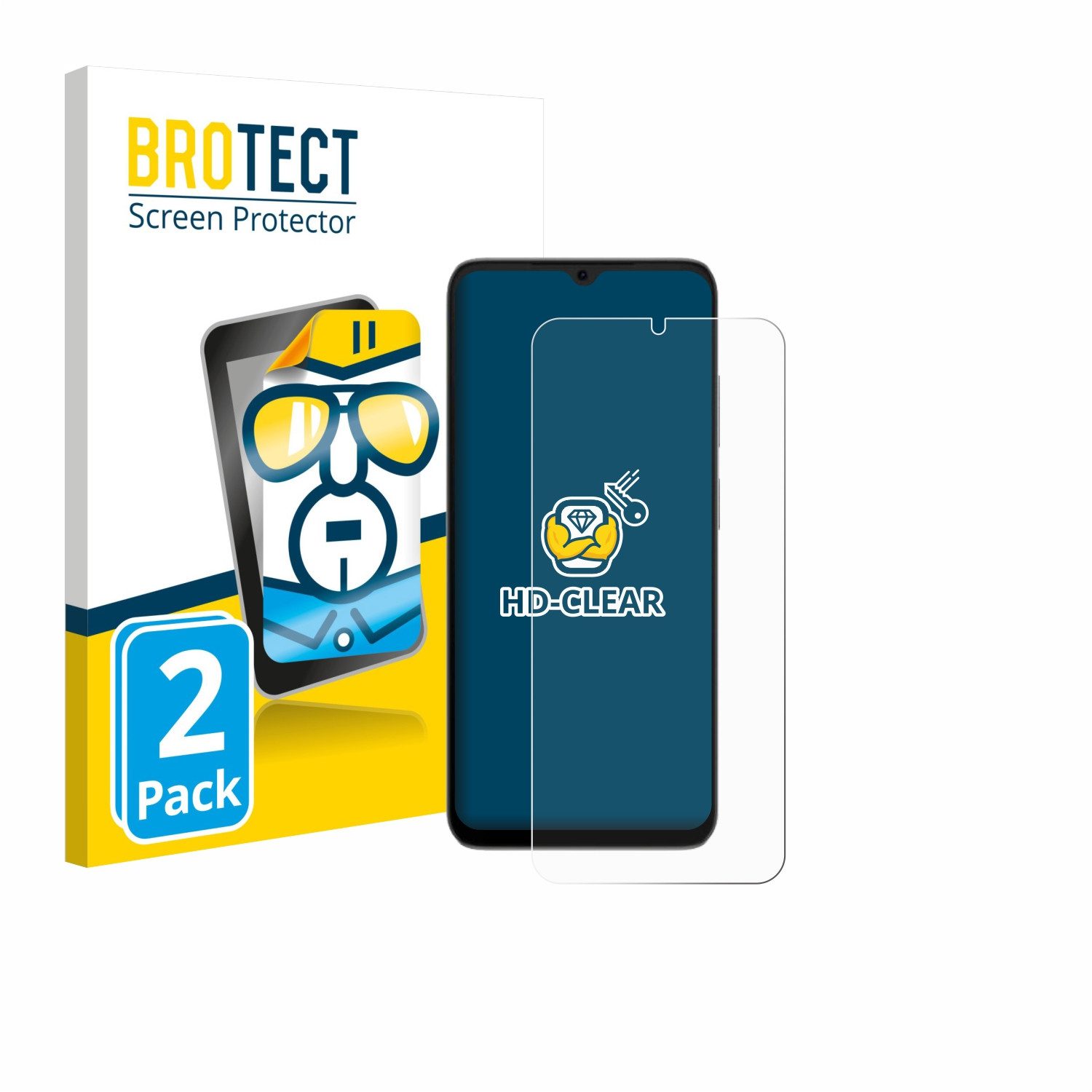BROTECT Displayschutzfolie Schutzfolie für Doogee Note 56X Pro, 2 Stück, Displayschutz Schutz Folie Klar Transparent