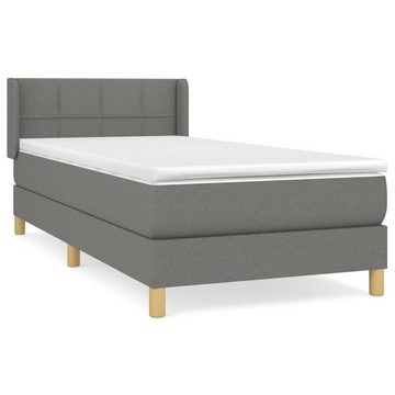 vidaXL Bettgestell Boxspringbett mit Matratze Dunkelgrau 90x190 cm Stoff Bett Bettgestell