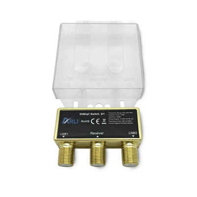 ARLI Schalter »DiSEqC Schalter 2/1 vergoldet mit Wetterschutzgehäuse / Sat Verteiler Switch Umschalter 2 in 1 Teilnehmer« (1-St)