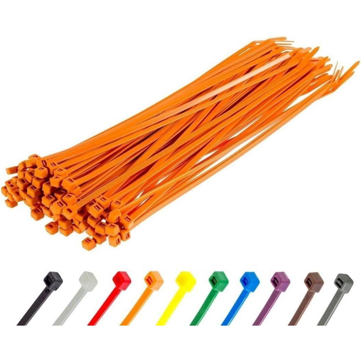 LuxusKollektion Kabelbinder Kabelbinder 100 Stück 300 x 4,8 mm Orange UV-beständig