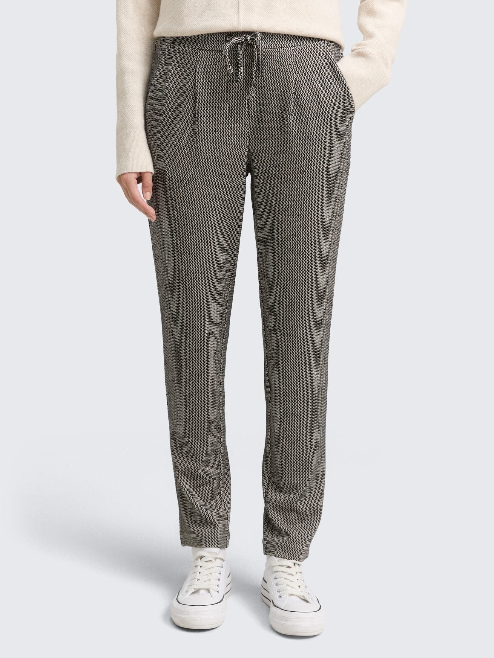 TOM TAILOR Stoffhose Hosen & Chino Loose Slim Jacquard Hose mit Kordelzug