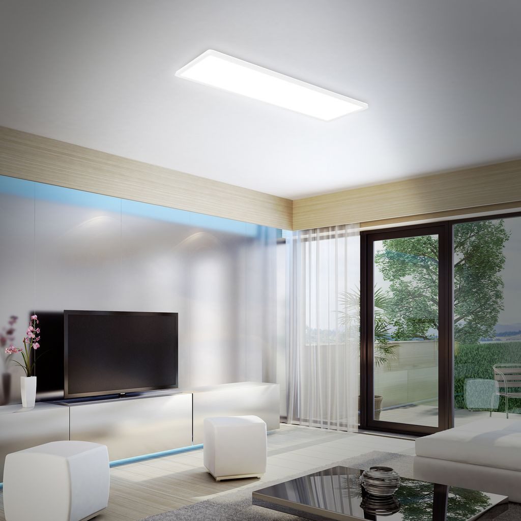 Briloner Leuchten LED Deckenleuchte 7404-016, Dimmfunktion, LED fest integriert, 4000K - Neutralweiß, Deckenlampe, 58x20x3cm, Weiß, 22W, Wohnzimmer, Schlafzimmer, Küche