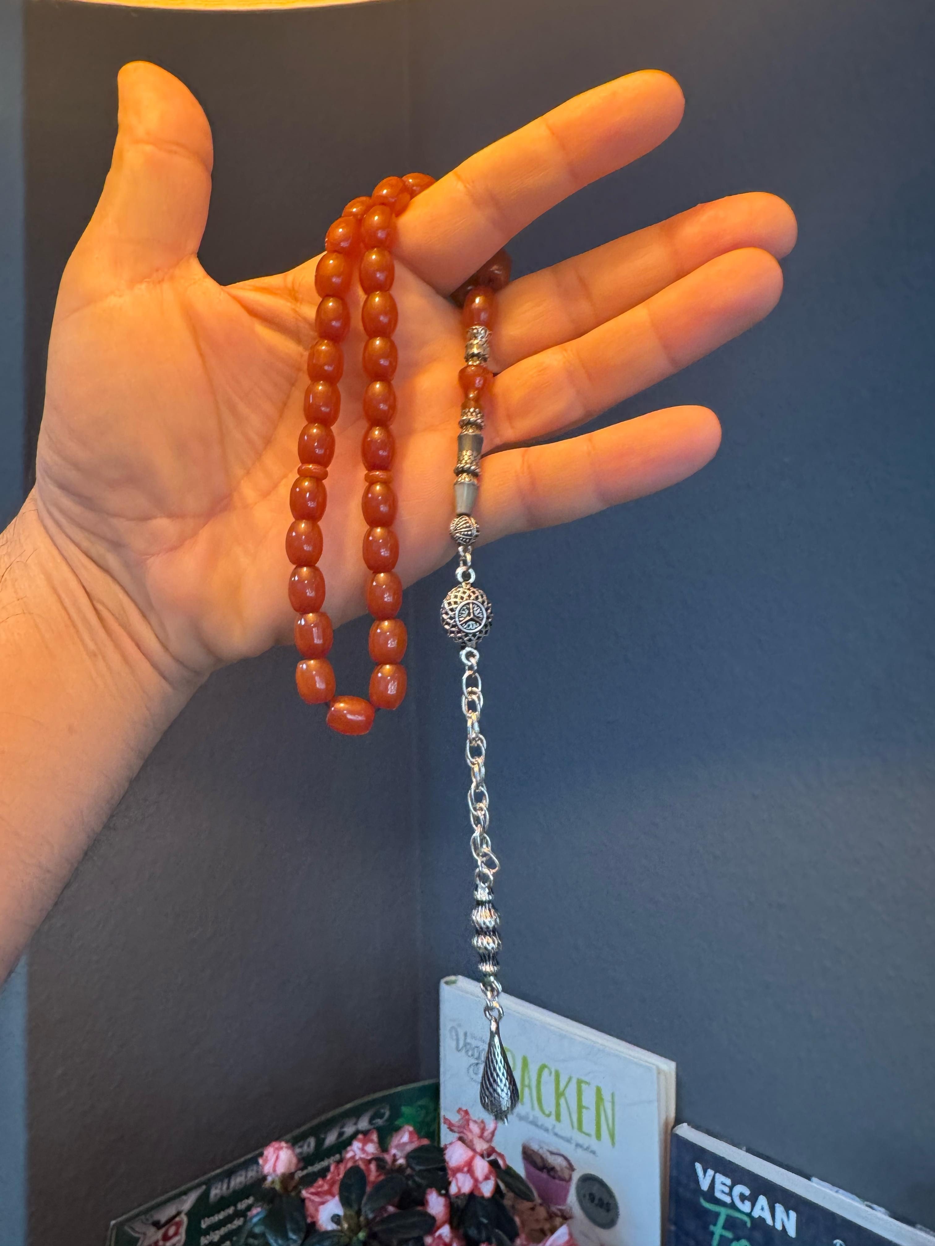 TesbihBid Kettenanhänger Osmanli Tesbih (Bakalite faturan Gebetskette, Sandalous, Misbaha islam, 33-tlg., Türkei Arabisch, 33-tlg), Herren geschenck Vatertag Männergeschenk