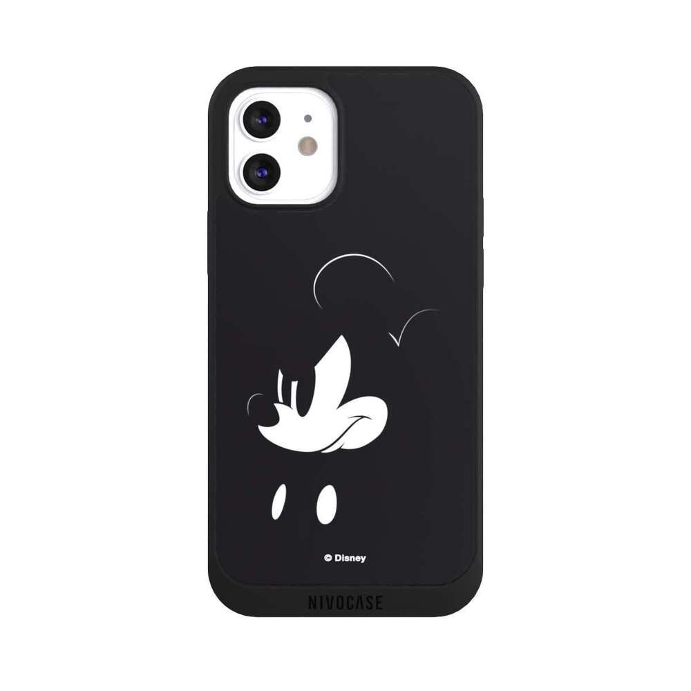 NIVOCASE Handyhülle Mickey Mouse Offizielles Lizenzprodukt Disney Mickey Mouse - Mad, Apple iPhone 12 Handyhülle Hülle NIVOpure Case Schwarz