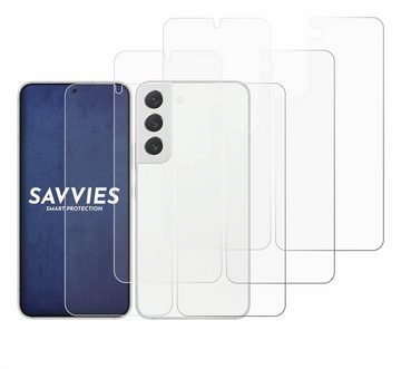 Savvies Schutzfolie für Samsung Galaxy S22 5G (Display+Rückseite), Displayschutzfolie, 6 Stück, Folie klar