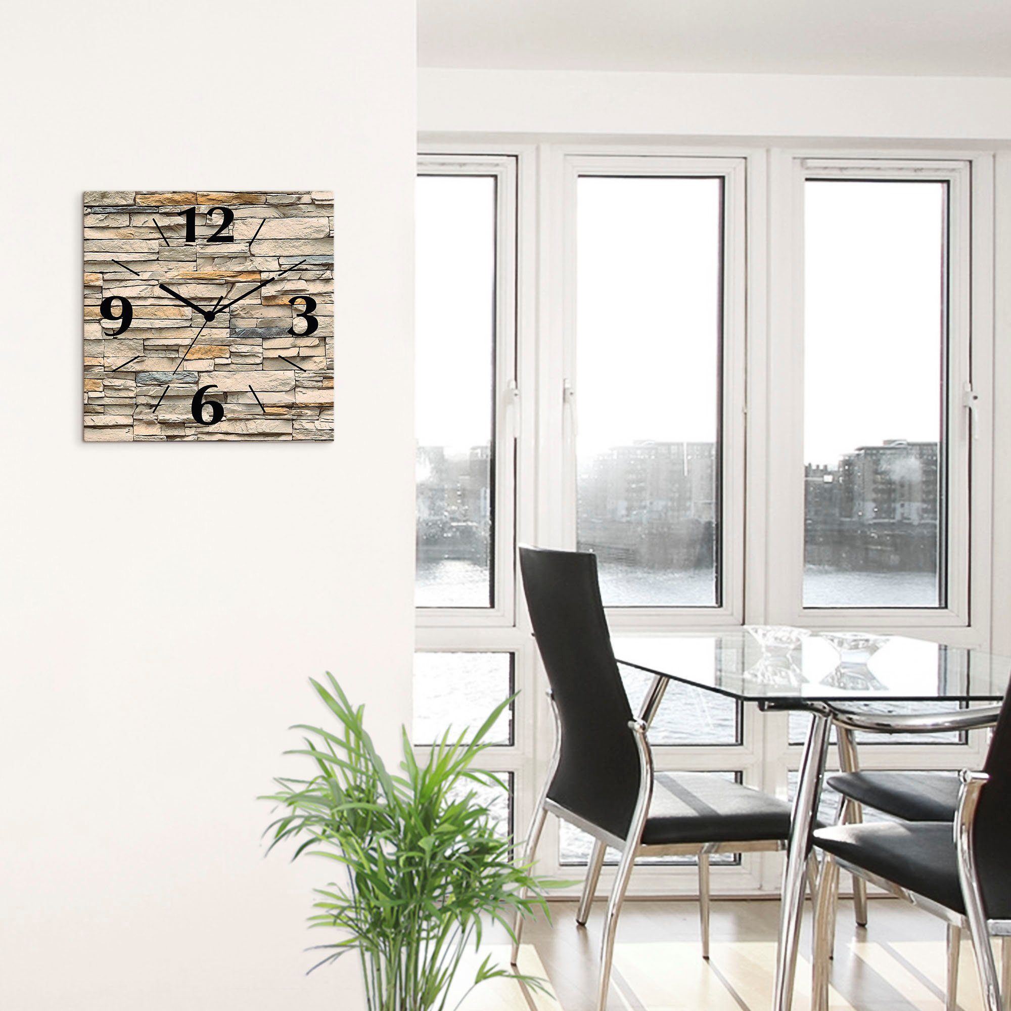 Artland Wanduhr Braune alte Ziegelmauer (wahlweise mit Quarz- oder Funkuhrw günstig online kaufen