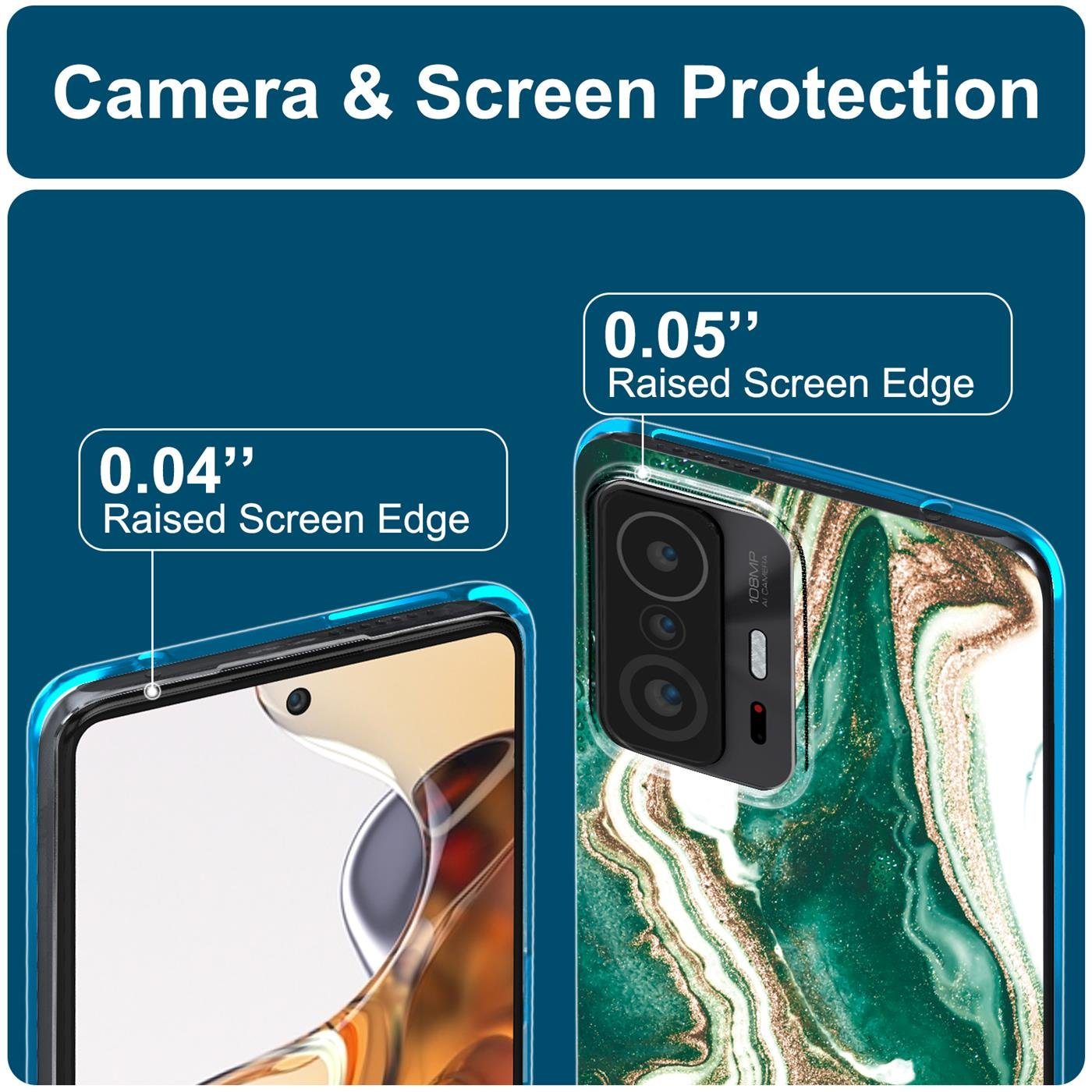 CoolGadget Handyhülle Marmor Slim Case für Xiaomi 11T / 11T Pro 6,67 Zoll, Hülle Dünne Silikon Schutzhülle für Xiaomi 11T, 11T Pro Hülle
