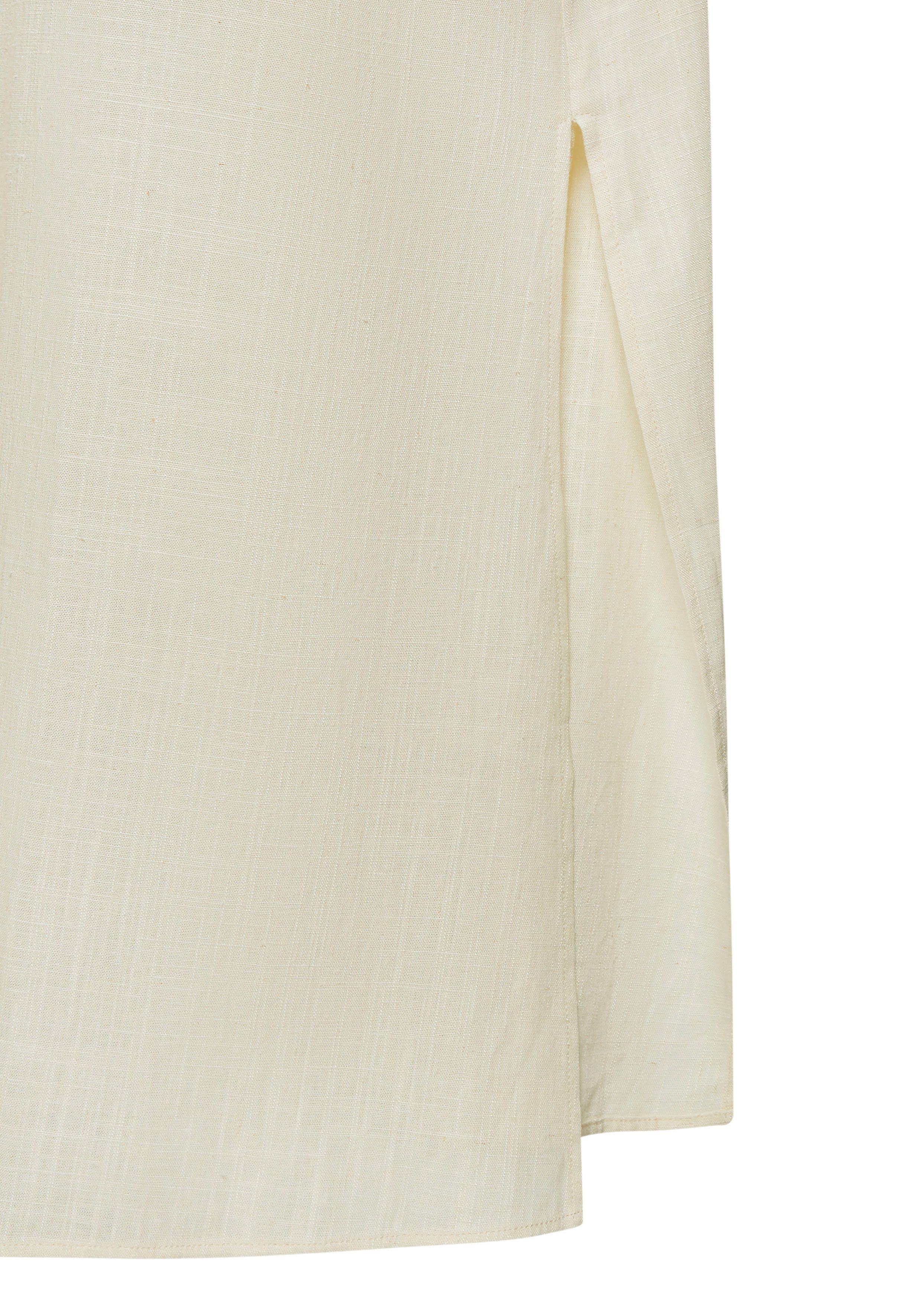 Maxikleid mit breiten Trägern aus Webware mit Leinenanteil