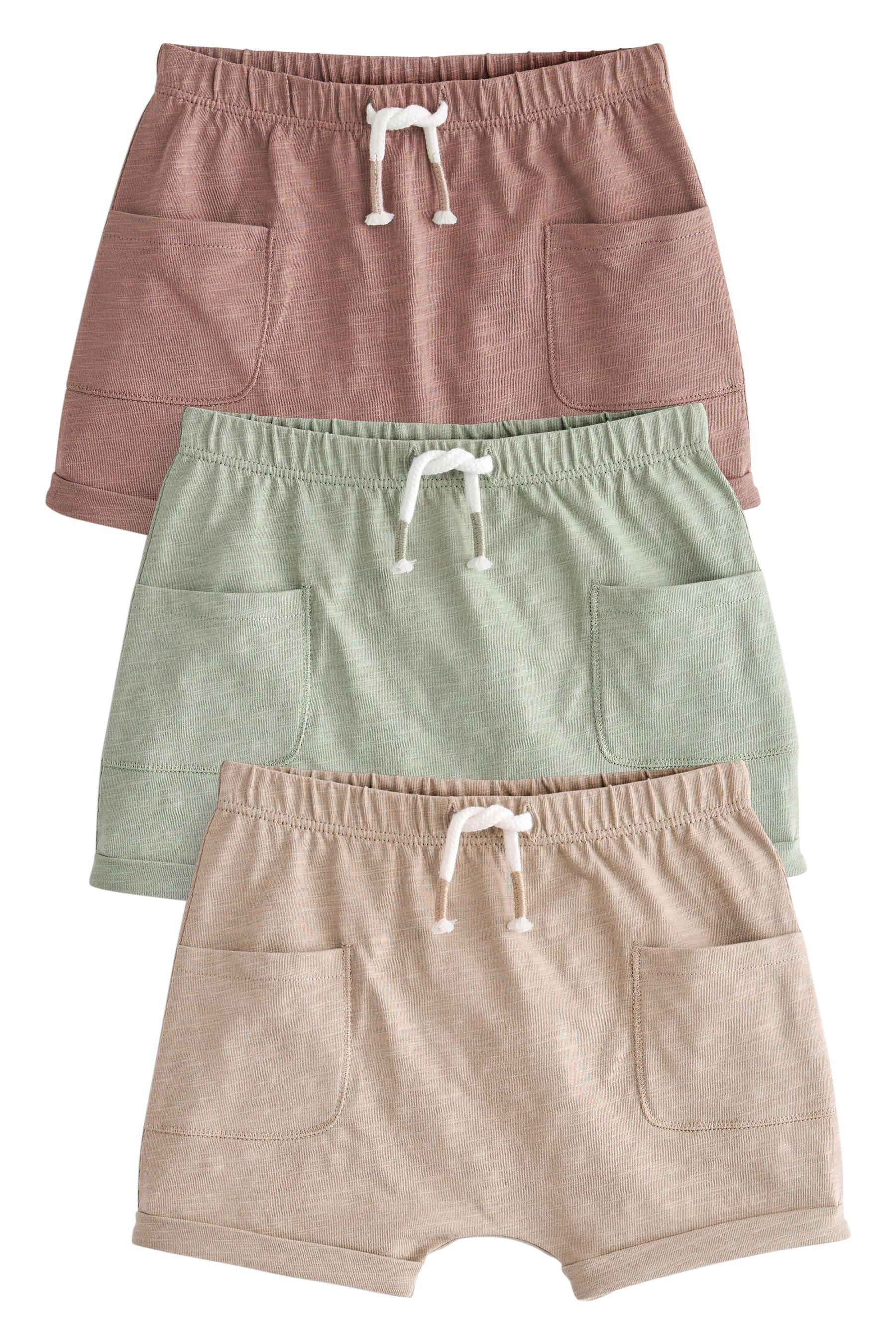 Next Sweatshorts Baby-Jerseyshorts, 3er-Pack (3-tlg) Stone Natural/Sage Green | Sweatshorts
