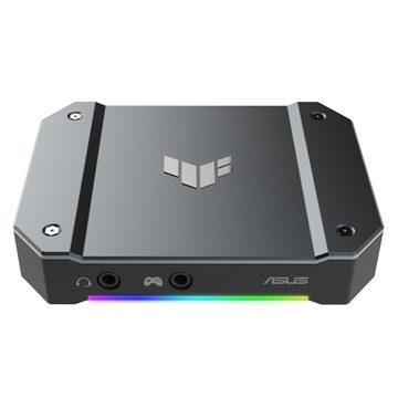 Asus Streaming-Box TUF Gaming Capture Box (CU4K30), (1 St., kompaktes Design, Plug-and-Play), bis zu 4K, bis zu 240Hz, 2x 3,5mm-Anschluss, RGB, silber