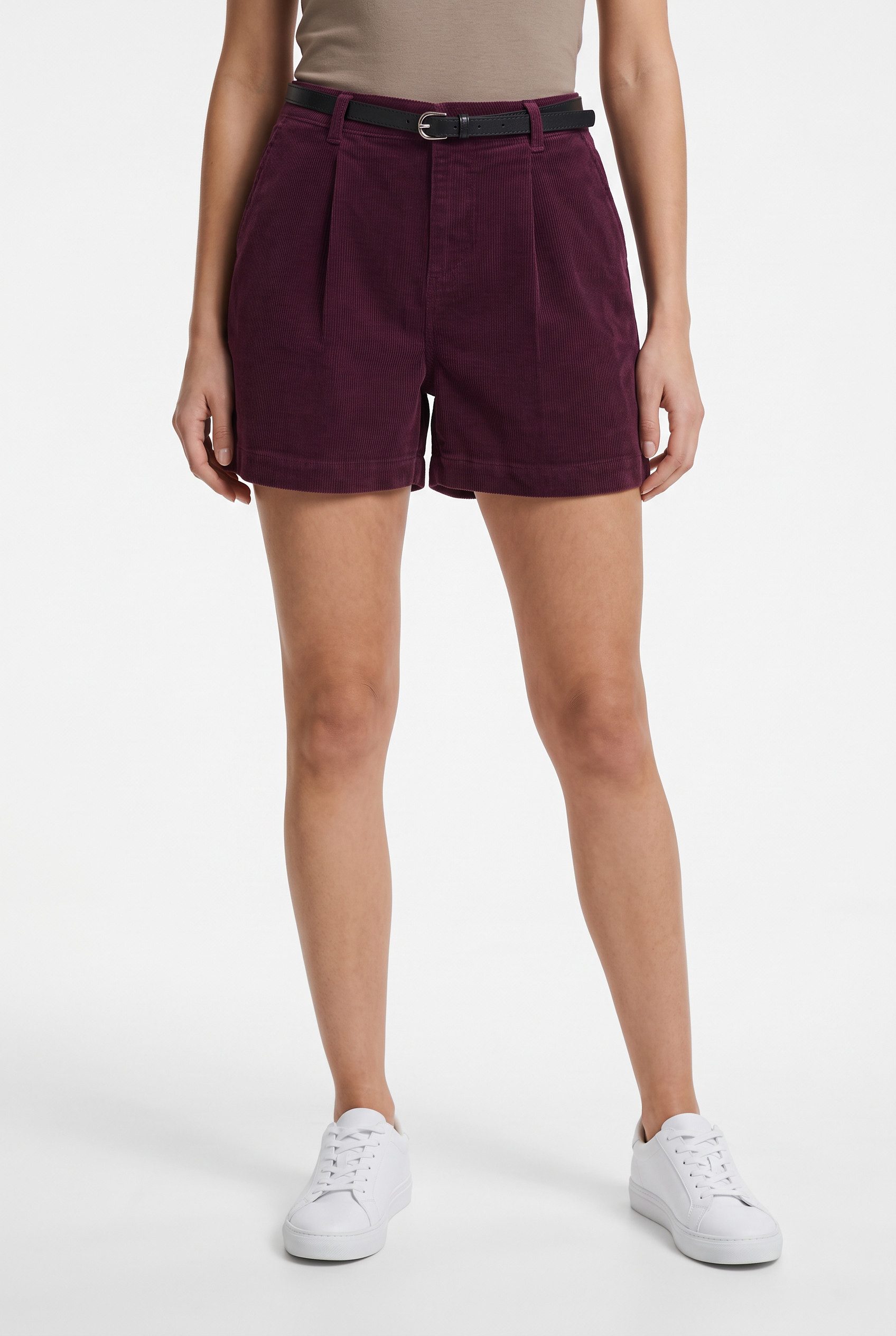 ONLY Shorts ONLZEVA HW BELT CORD SHORTS CC PNT Baumwollmischung, Cord, regular fit, high waist
