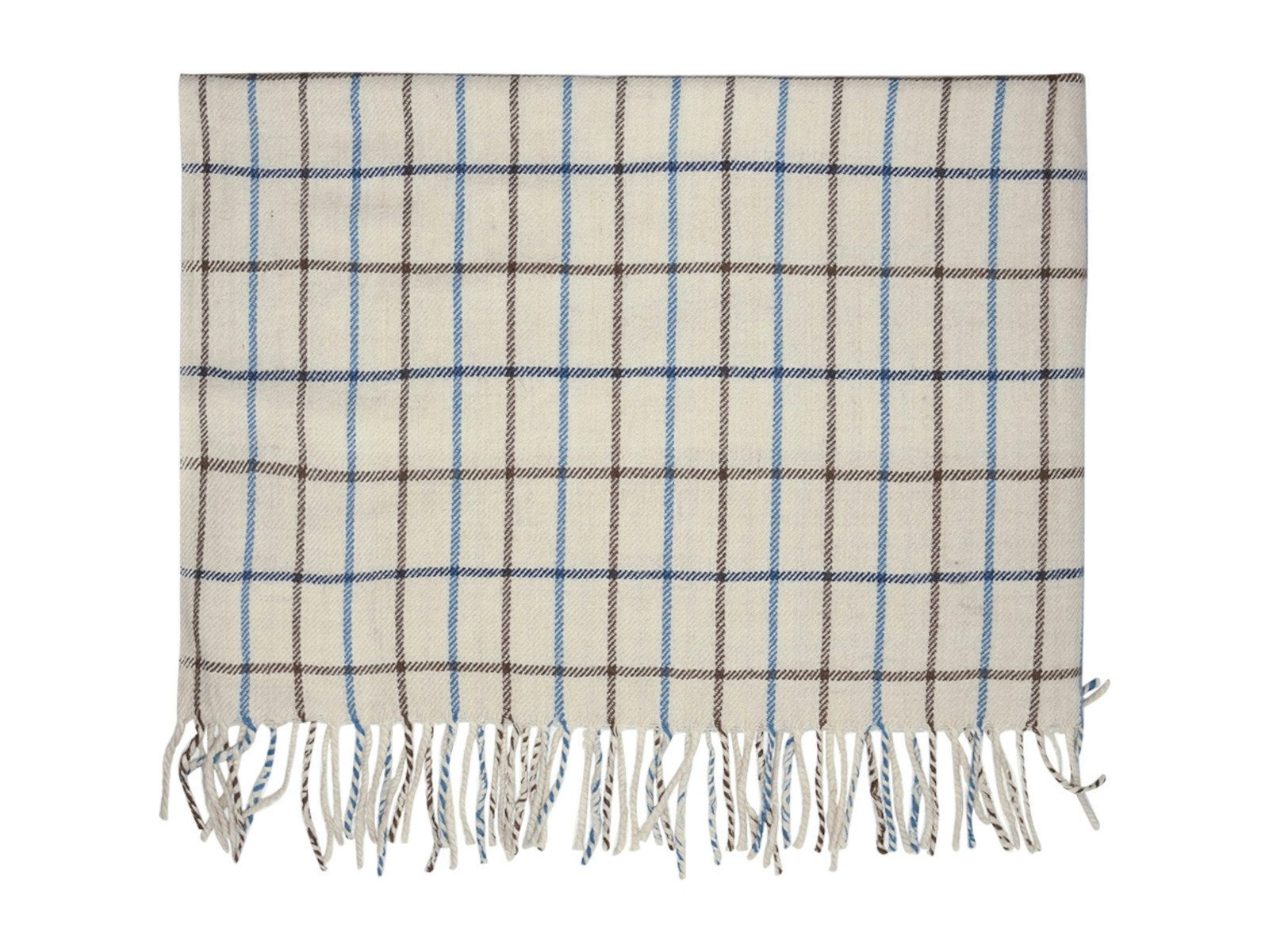 Greengate Tagesdecke Lyla Wolldecke check white 130 x 180 cm