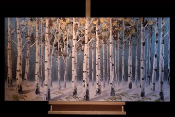 KUNSTLOFT Gemälde Walk in the Forest 120x60 cm, Leinwandbild 100% HANDGEMALT Wandbild Wohnzimmer