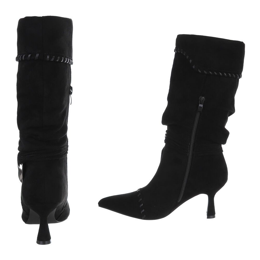 Ital-Design Elegante Stiefel mit spitzer Zehenform und modischen Details Stiefel (90515025) Pfennig-/Stilettoabsatz Stiefel in Schwarz – Bild 5 von 5