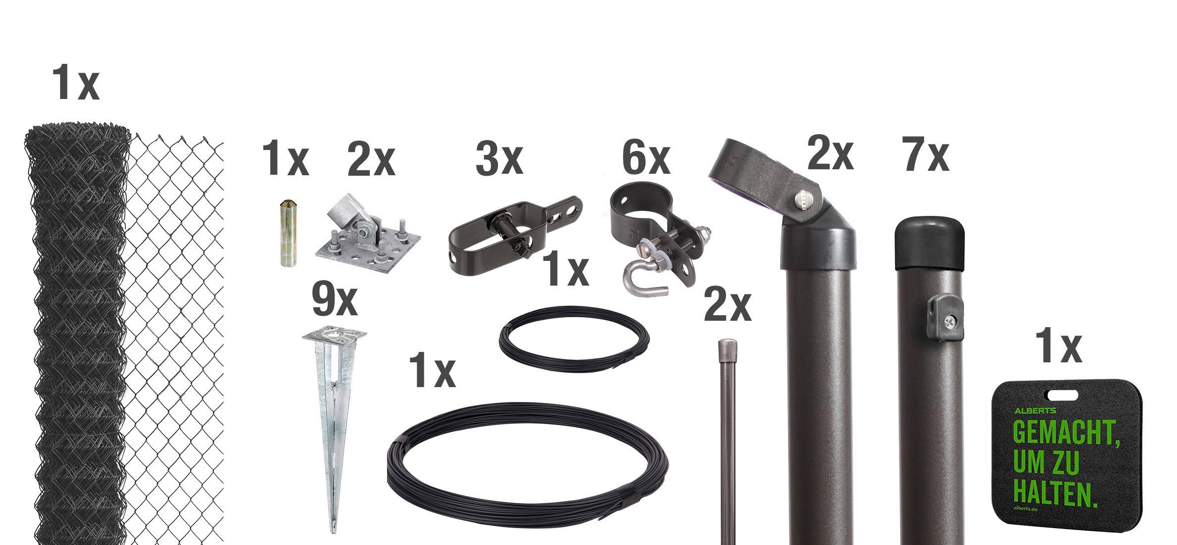 Alberts Maschendrahtzaun, (Set), Höhe: 80-200cm, Gesamtlänge: günstig online kaufen