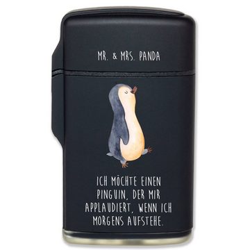 Mr. & Mrs. Panda Feuerzeug Pinguin marschieren - Schwarz - Geschenk, spazieren, zufrieden, Langs (1-St), Statement-Design