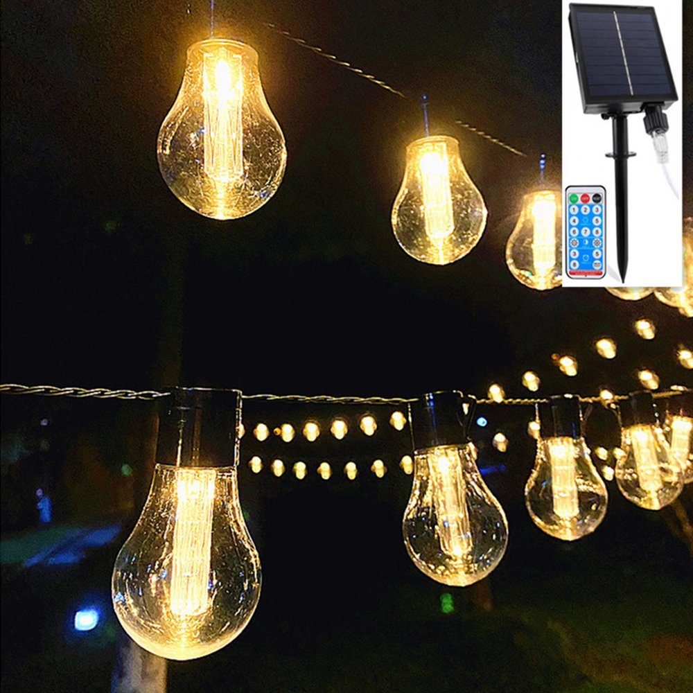 GelldG LED-Lichterkette Lichterkette Außen Solar, 20 LEDs 8M Lichterkette  Solar Außen