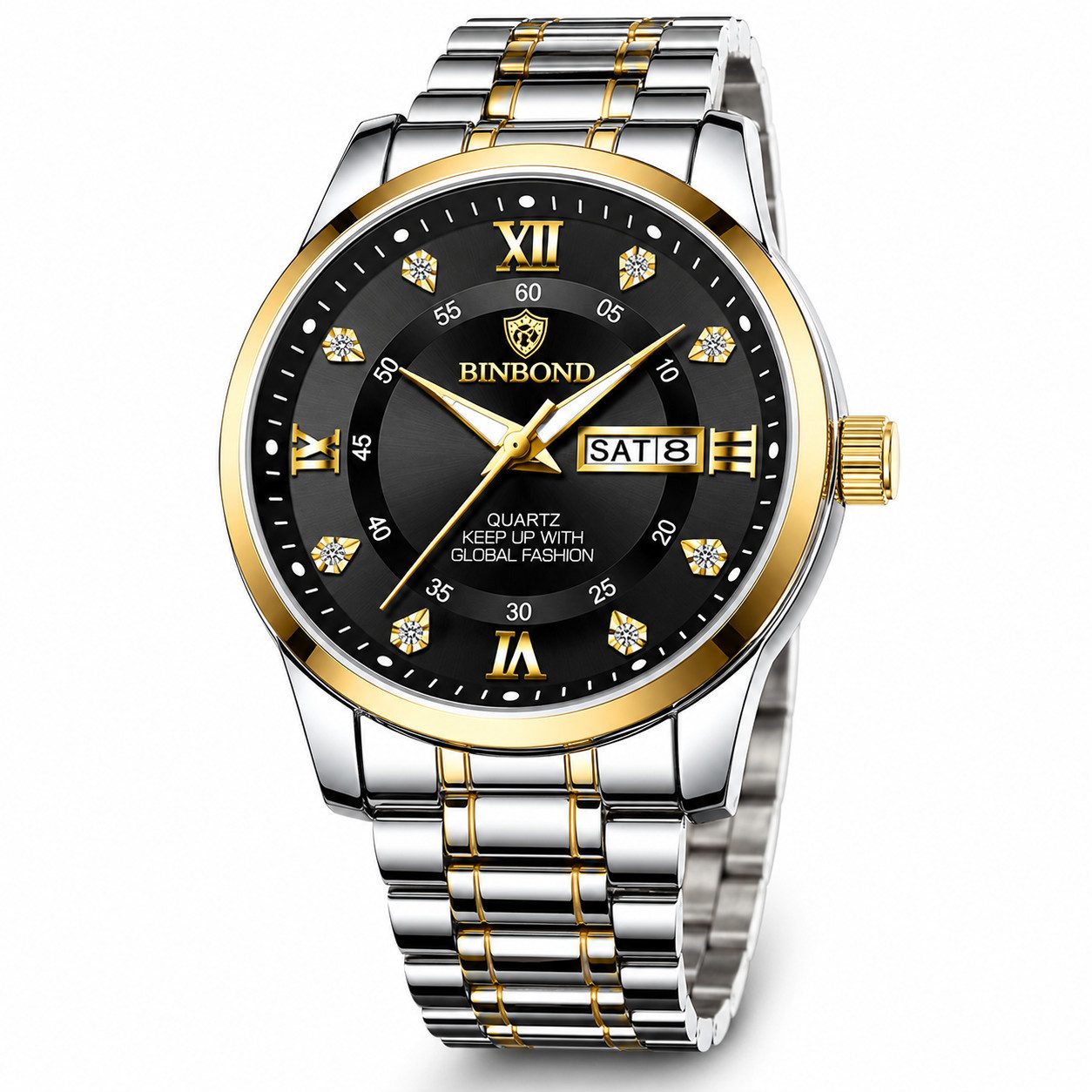 Forrlite Quarzuhr Quarzuhr Multifunktionsuhr Armbanduhr, Chronograph Herrenuhr, Quartz Edelstahl Uhr für Männer modisch und leger