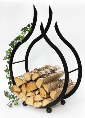 DanDiBo Kaminholzregal Kaminholzregal Flamme Kaminholzständer 78 cm Holzkorb Kaminholzhalter Holzregal