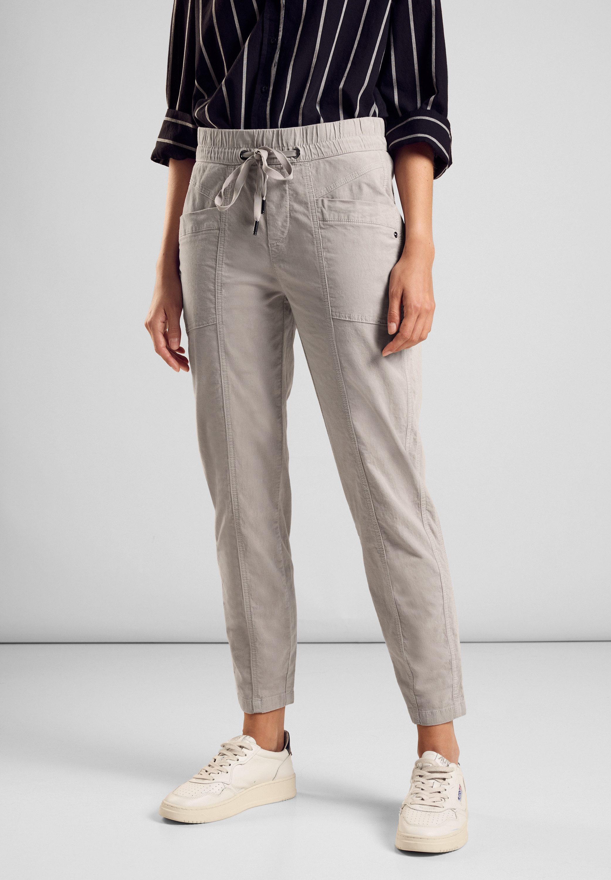 STREET ONE Jogger Pants in Cord-Optik