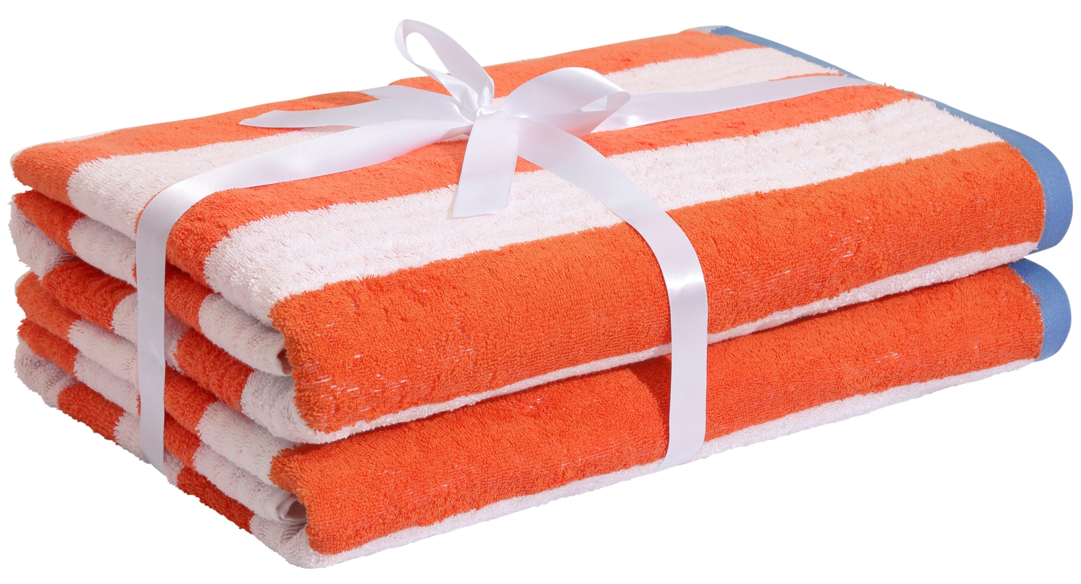 OTTO home Strandtuch Elenna, 100% Baumwolle, flauschig und weich, 500 gr/m², Frottier (2-St), Premium Strandtücher 90x180cm, Streifen, 5 Jahre Garantie