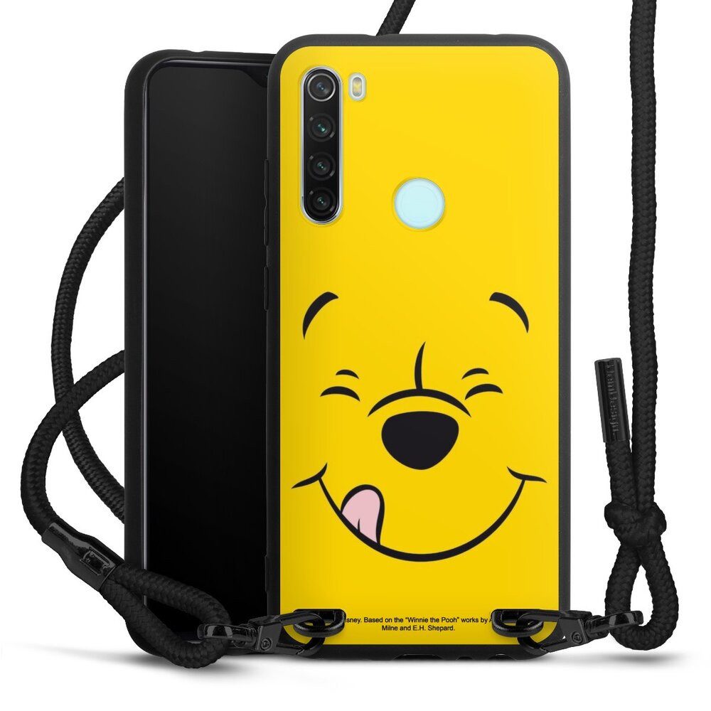 DeinDesign Handyhülle Winnie Puuh Offizielles Lizenzprodukt Disney Puuh Closeup, Xiaomi Redmi Note 8 Premium Handykette Hülle mit Band Cover mit Kette
