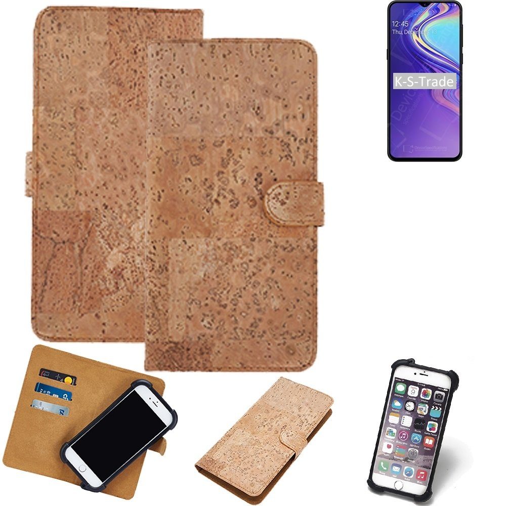 K-S-Trade Handyhülle für Samsung Galaxy M30, Hülle - Kork Handyhülle Cover - Schutzhülle TPU Case Bumper in