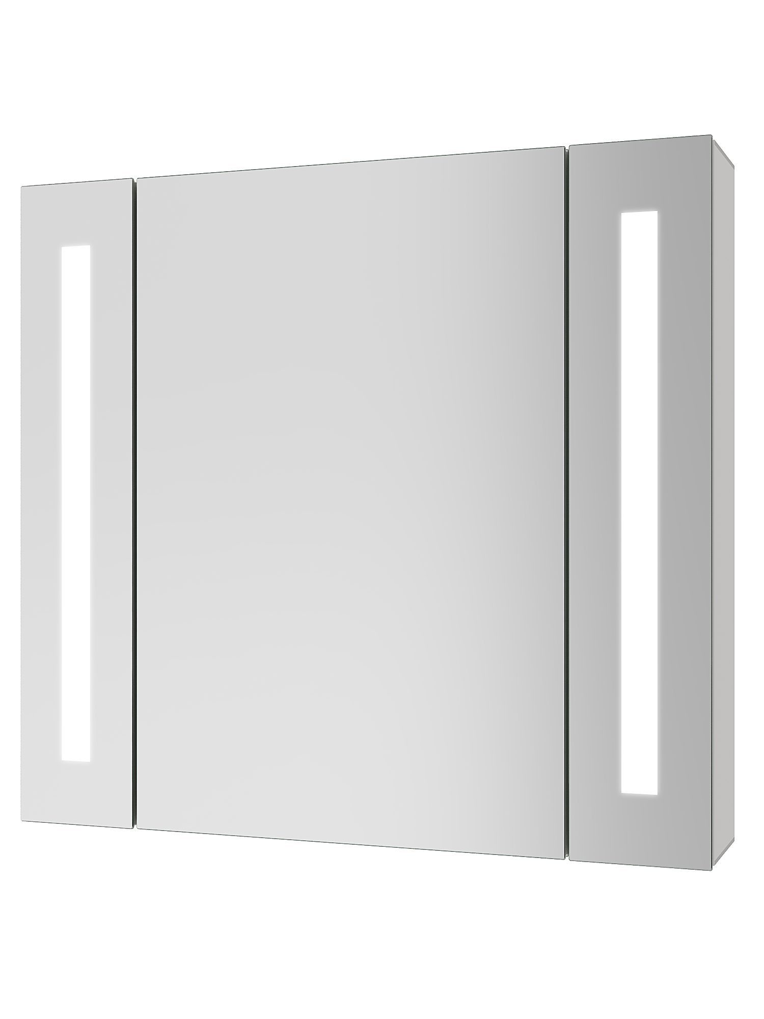 AQUALAVOS Badezimmerspiegelschrank Bad Spiegelschrank mit LED Kaltweiß Beleuchtung IR Sensor Wandschrank 65x60 cm, mit 1 Türig, Doppelseitige Glasspiegel, Soft-Close-Funktion