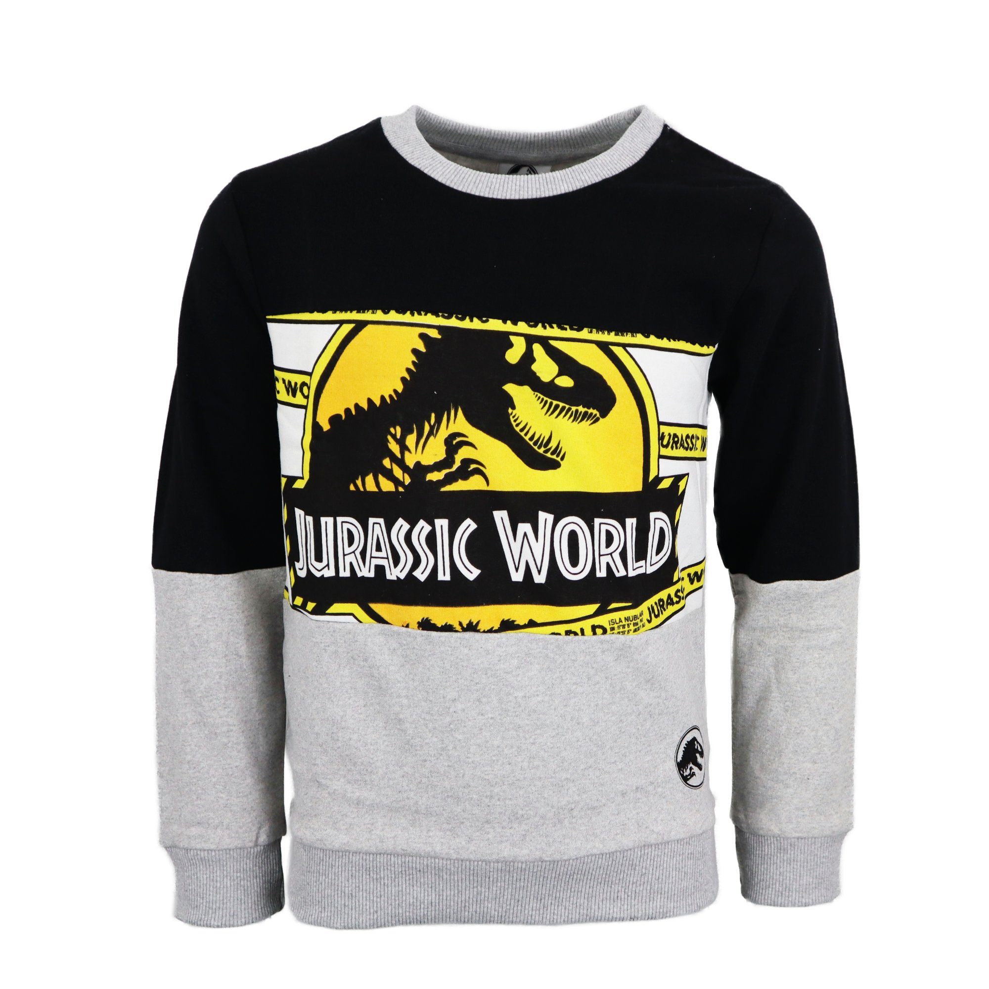116 Jurassic World Kinder Sweater World Baumwolle T-Rex 146, Jungen bis Dino 100% Pullover Jurassic Gr.