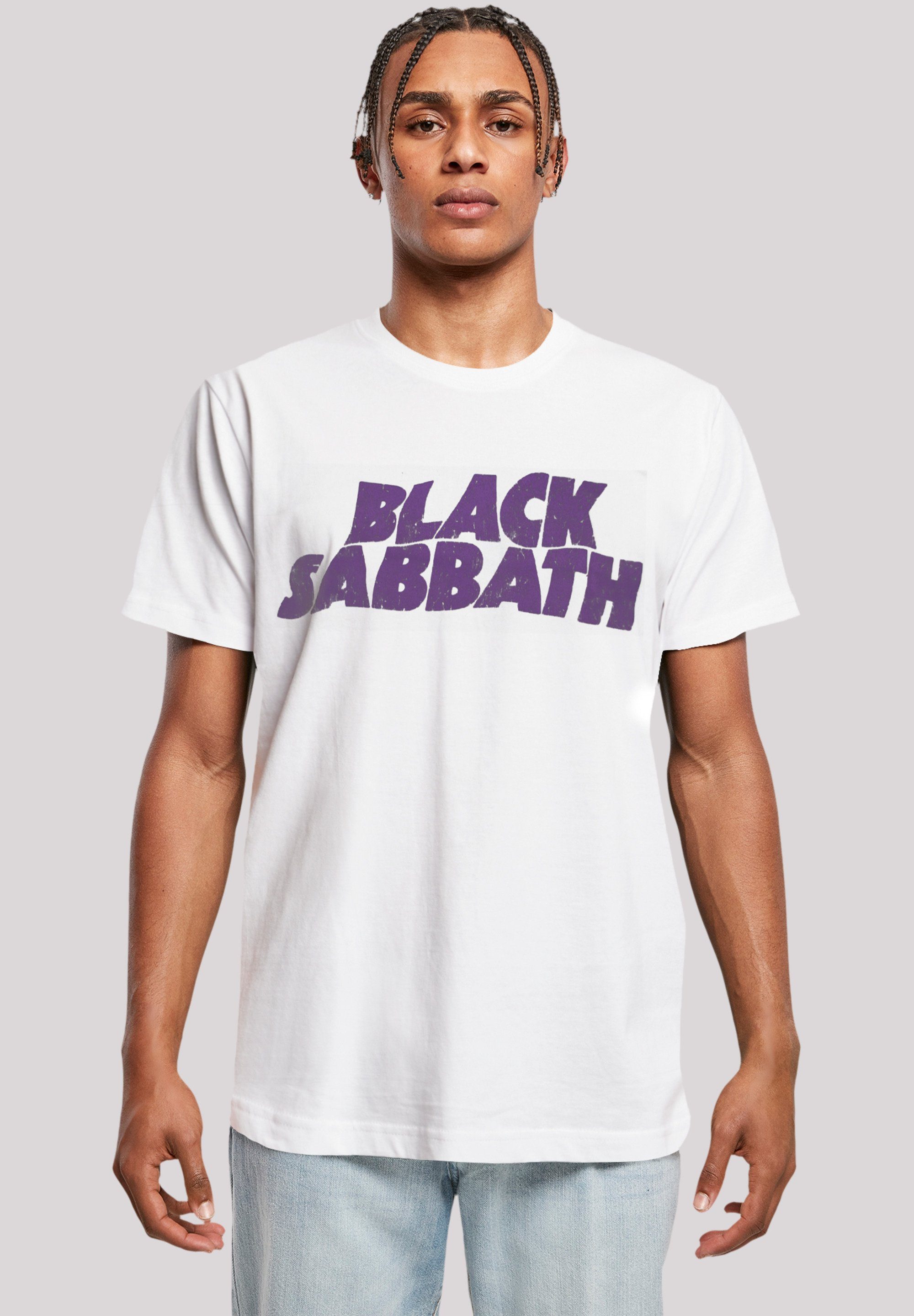 F4NT4STIC T-Shirt Black Sabbath Wavy Logo lila Print