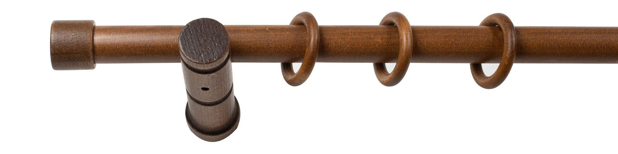 SN DECO GROUP Gardinenstange Cafiro, 1-läufig, Fixmaß, mit Bohren, verschraubt, Holzwerkstoff, 28 mm, Holz, verschiedene Längen und Farben, Komplettset