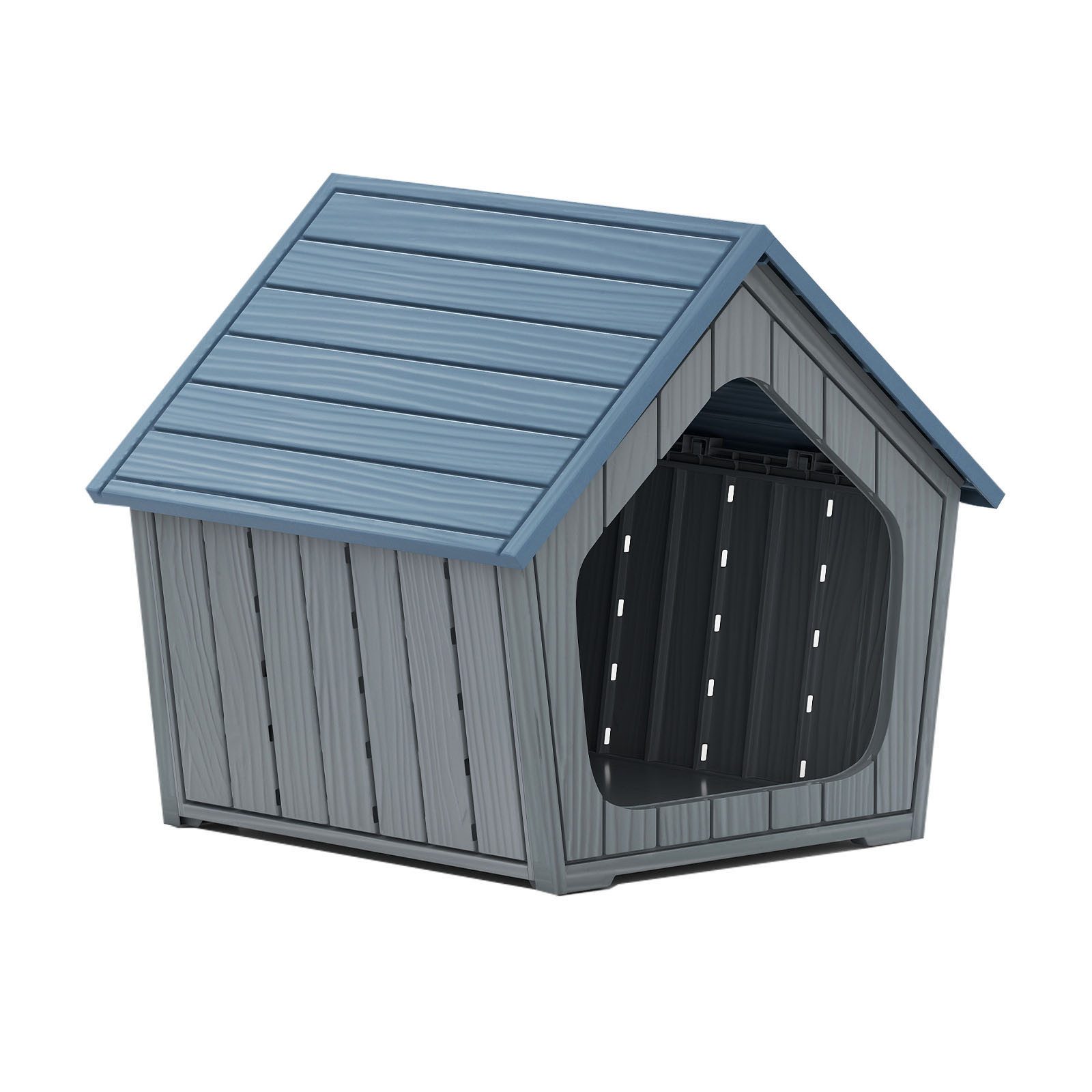 KOMFOTTEU Hundehütte, Haustierhütte aus Kunststoff für Hunde und Katzen