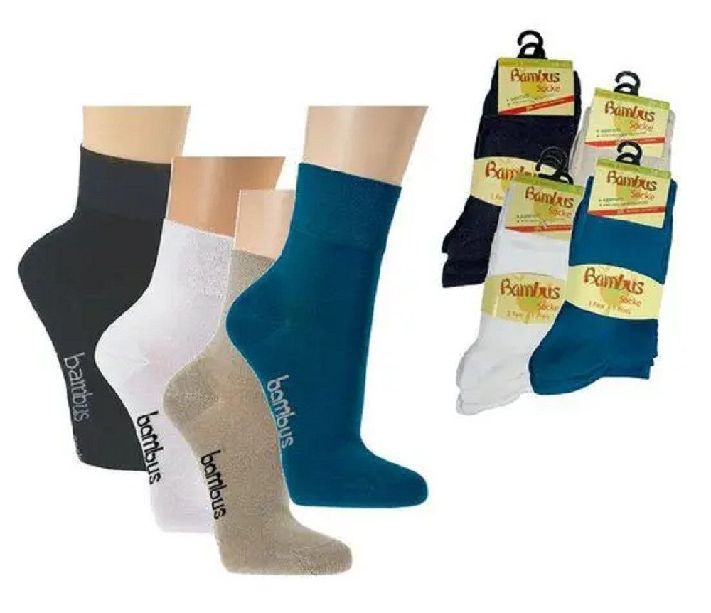 Socks 4 Fun Freizeitsocken Bambus Kurzschaft 3er Bündel (3-er Bündel, 3-Paar, 3 Paar) besonders weiches Bambusmaterial