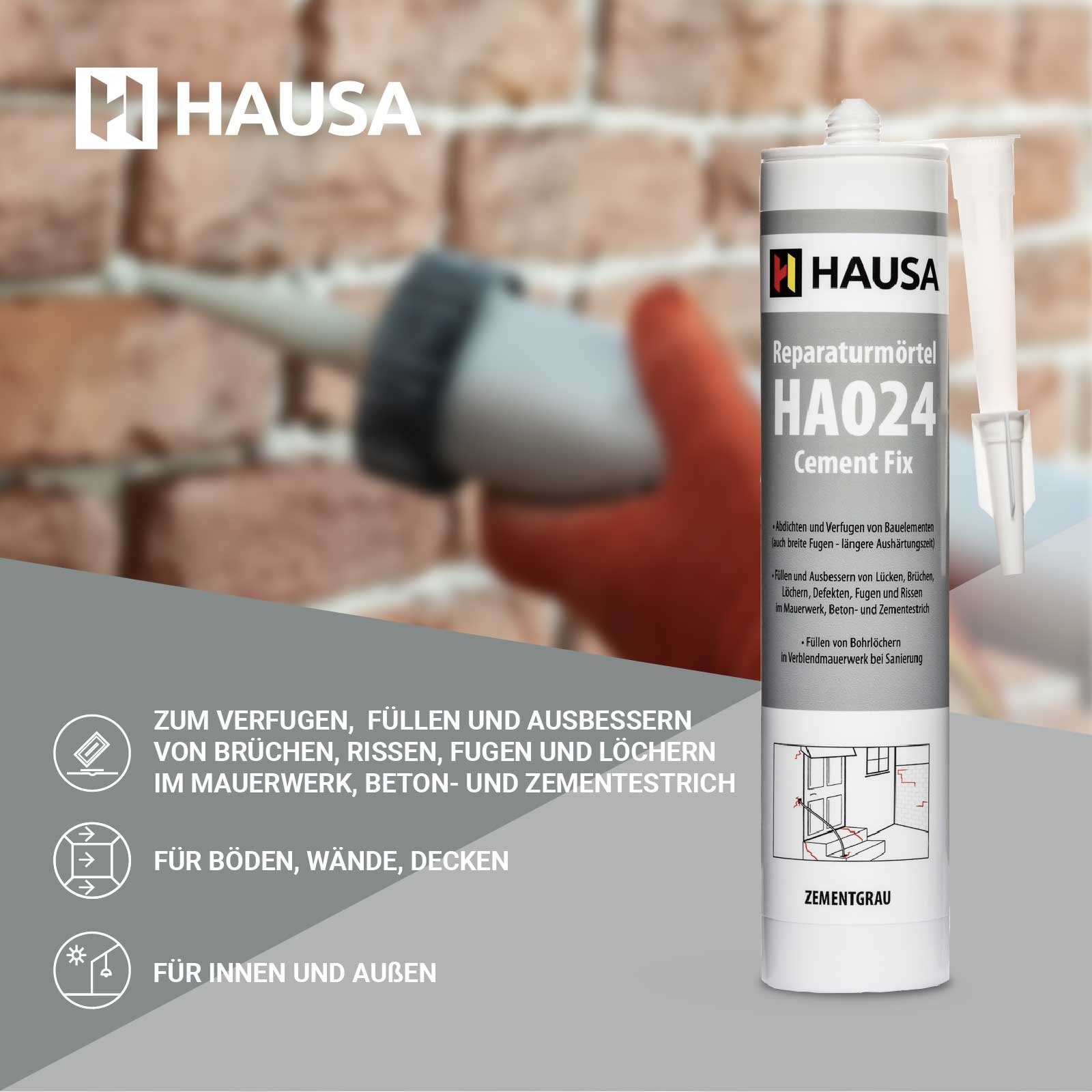 Hausa Fix, (Reparaturmasse Cement Rißacryl Fugenmörtel Repair der HA024), Reparaturmörtel Struktur, Reparaturmasse, mit 310-tlg.,