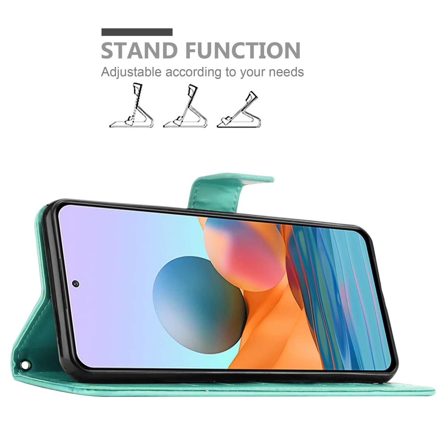 Cadorabo Handyhülle für Sony Xperia L4 Hülle Sony Xperia L4, Hülle Schutzhülle Blumen Flower mit Standfunktion Kartenfach Magnet