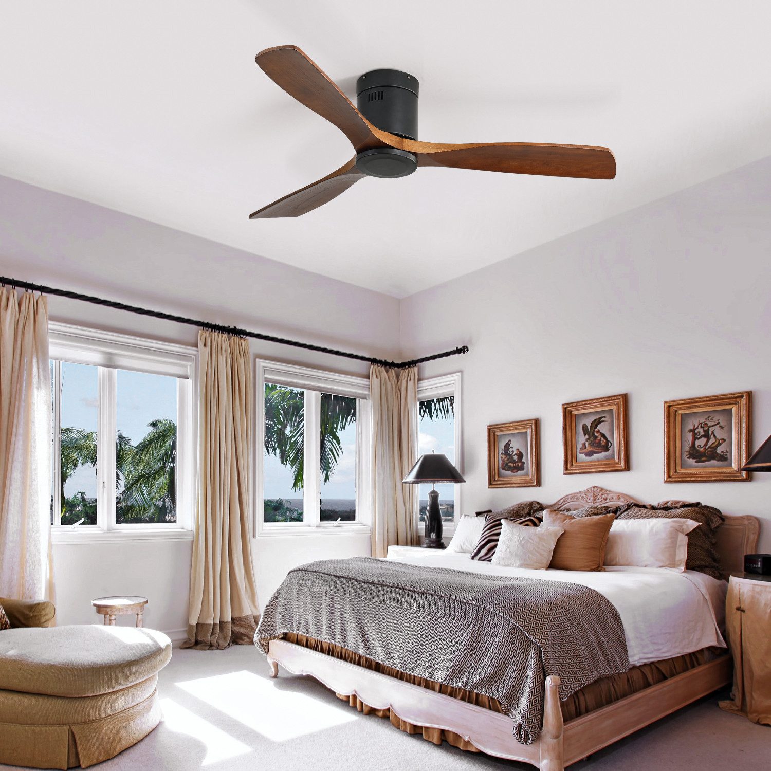 BlingBin Deckenventilator Holz Ventilator mit Beleuchtung günstig online kaufen