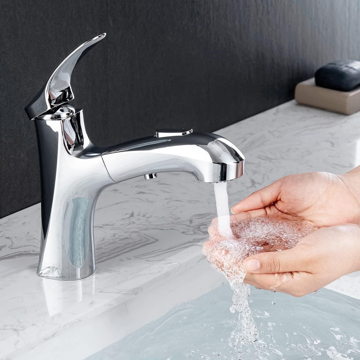 LuxusKollektion Waschbeckendusche Ausziehbarer Wasserhahn Bad Chrom 3 Modi günstig online kaufen